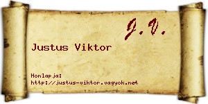 Justus Viktor névjegykártya